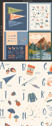 [HPC-64614] Happy Camper by Maureen Cracknell - Never Stop Exploring Panel 36" x 44"