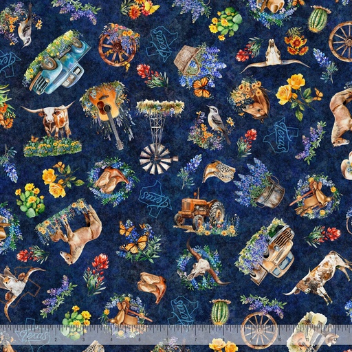 [31792 N] All Texas Shop Hop 2026 - Texas Vignettes Toss in Navy