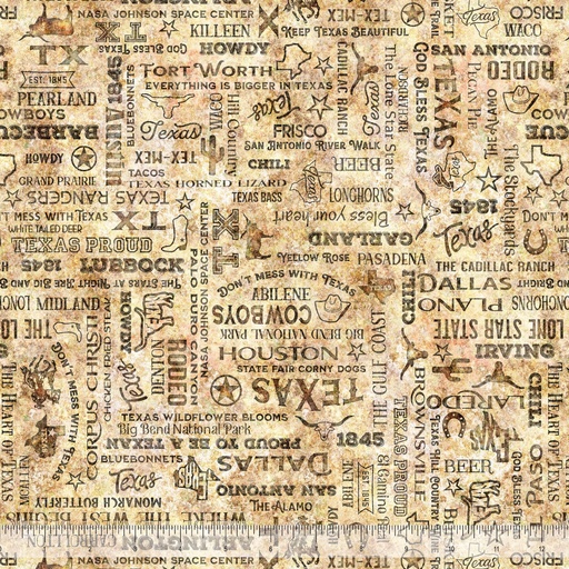 [31796 A] Pre-Sale Only - All Texas Shop Hop 2026 - Texas Text in Tan