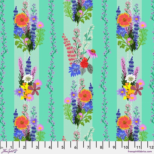 [PWMC100.XAQUA] Floral Fiesta by Mia Charro - Floral Fusion in Aqua