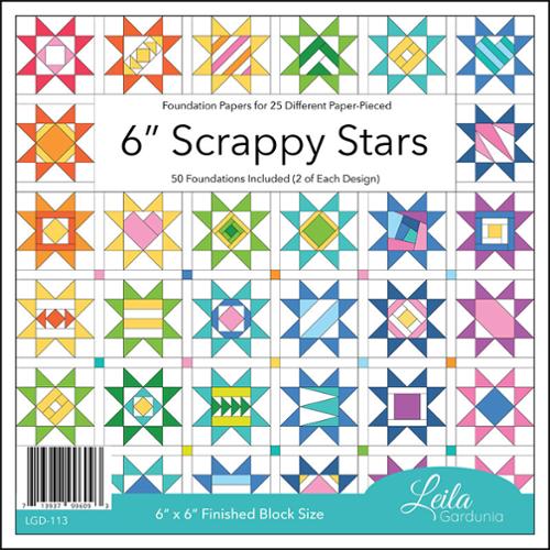 [LGD-113] 6" Scrappy Stars Foundation Pad by Leila Gardunia Designs