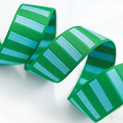 [SSCWEB 02] 1 1/2" Webbing - Bold Stripe Billiard/Turquoise by Stitch Supply Co.