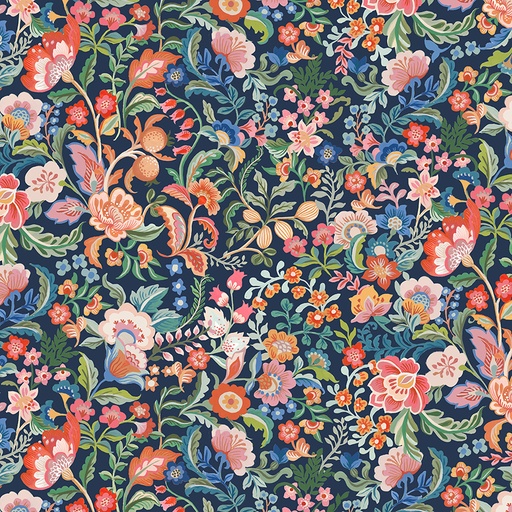[55056-3] Tapestry by Therese Gray - Legacy Blooms in Indigo