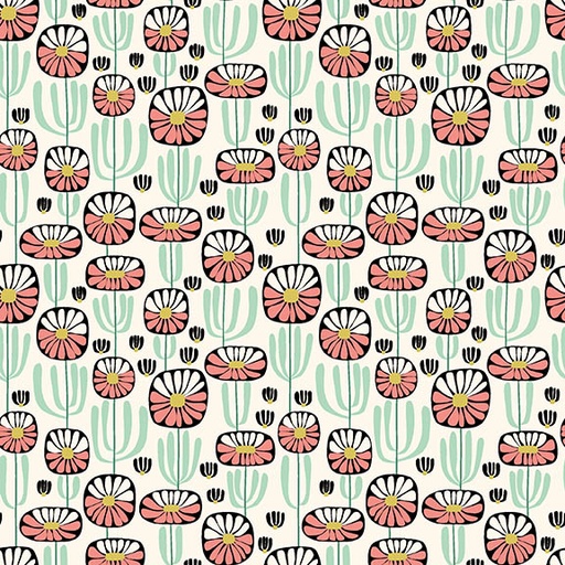 [31747 E] Cozy Cats by Kate Lower - Stem Flowers in Cream