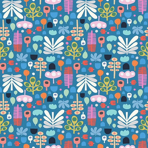 [31748 B] Cozy Cats by Kate Lower - Foliage in Dark Blue