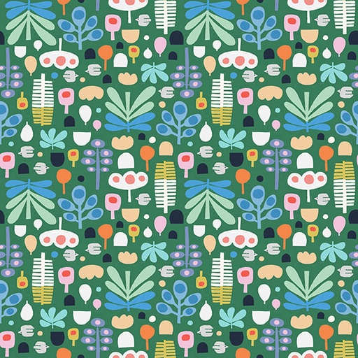 [31748 G] Cozy Cats by Kate Lower - Foliage in Green