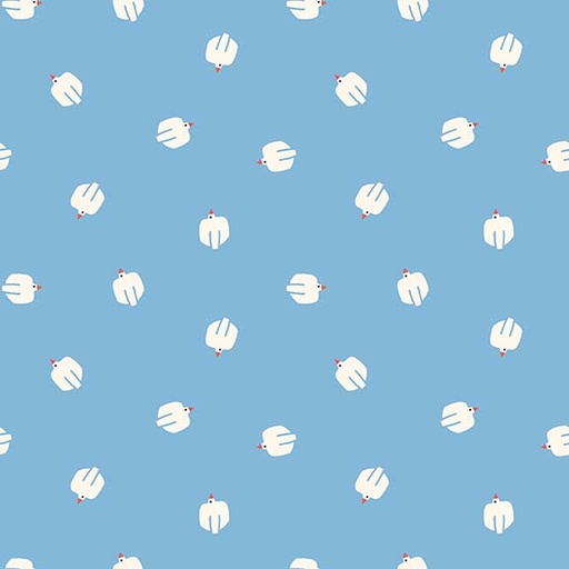 [31750 B] Cozy Cats by Kate Lower - Small Birds in Light Blue