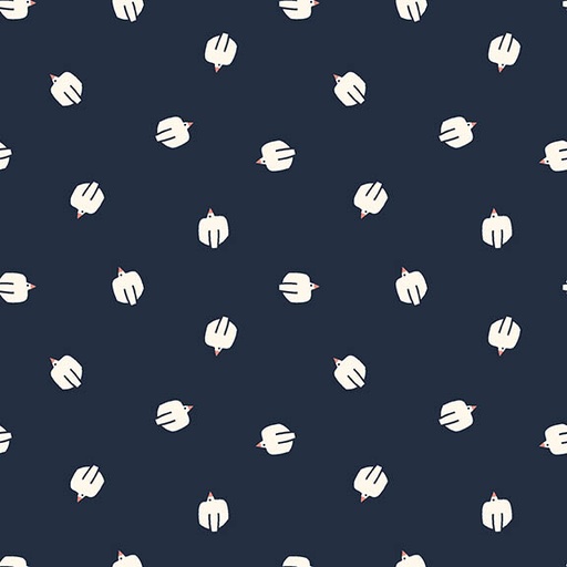 [31750 N] Cozy Cats by Kate Lower - Small Birds in Navy