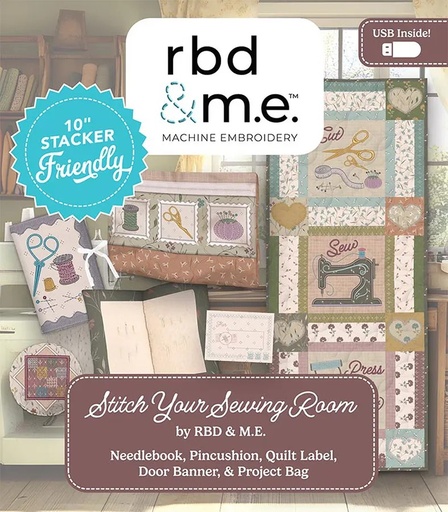 [ME100SSR26R1] Stitch Your Sewing Room Machine Embroidery Pattern USB
