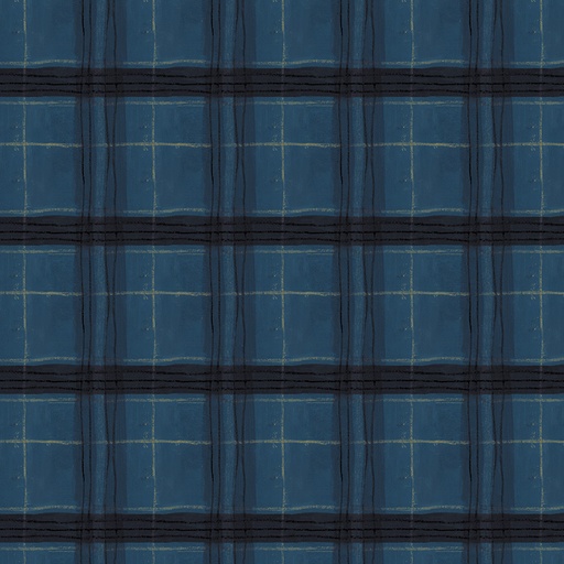 [54922D-8] The Plaid One by Marcia Derse - Window Pane Plaid in Night Sky