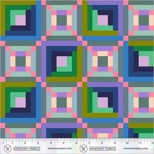 [55128DC-1] Canvas & Co. by Windham Fabrics - Log Cabin in Periwinkle