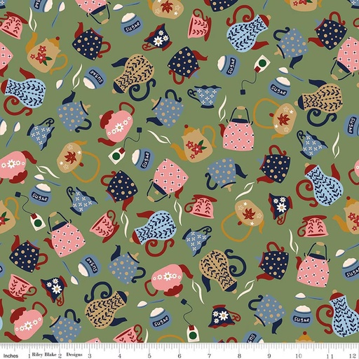 [C17082-GREEN] A Spoonful of Sugar by Jennifer Long - Tea & Sugar in Green