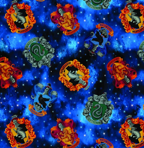 [15223-55] Harry Potter by Benartex - Crests in Blue