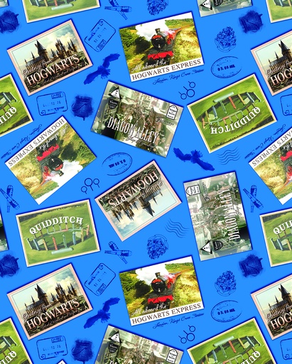 [15215-56] Harry Potter by Benartex - Postcards in Blue