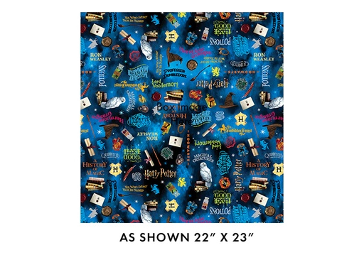 [15227W-55] Harry Potter by Benartex - Words in Blue 108" Wideback