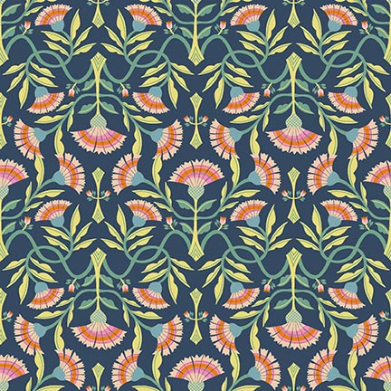 [31527-N] Serenade by Ink & Arrow - Sunrise Blooms in Navy
