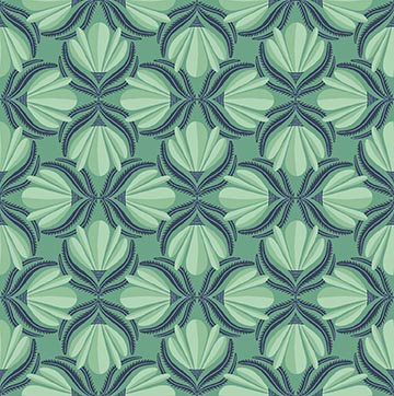 [31528-G] Serenade by Ink & Arrow - Hourglass Flowers in Green