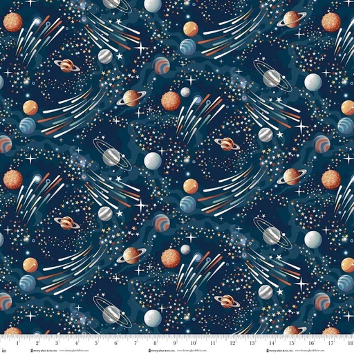 [2117G-78] Milky Way-Glow by Kate Mawdsley - Shooting Stars in Navy