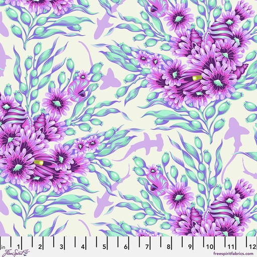 [PWTP267.ULTRAVIOLET] Floral Reef by Tula Pink - Shadow Sharks in Ultraviolet