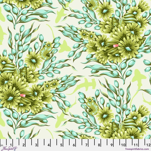 [PWTP267.SEAGRASS] Floral Reef by Tula Pink - Shadow Sharks in Seagrass
