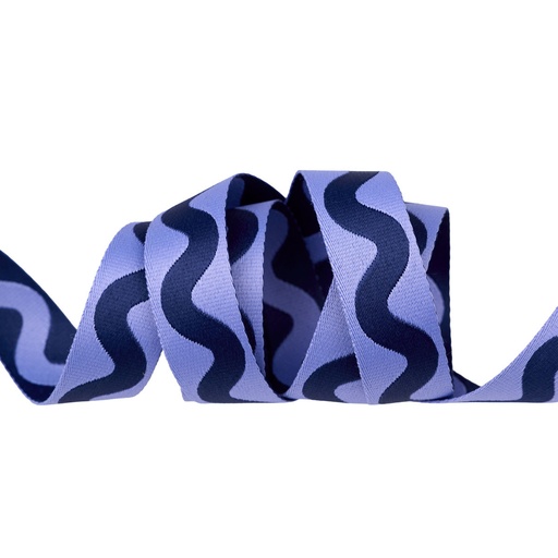 [TK-153/25mm Col 03] Floral Reef Webbing by Tula Pink - 1" Lil Squiggle in Marine