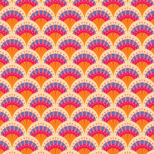 [229134] Blooming Garden by Cloud9 - Fan Flowers in Pale Orange