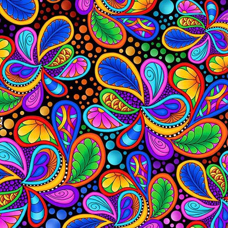 [26372 J] Carnivale by Debi Payne - Packed Paisleys in Black