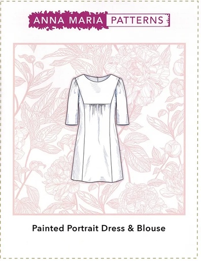 [PTNAMT062-2] Painted Portrait Dress & Blouse by Anna Maria Parry