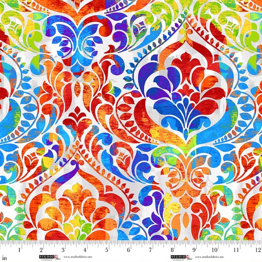 [E-YOUDAMA118 8568-108] You Damask! by Chelsea DesignWorks - Wideback 118" Rainbow