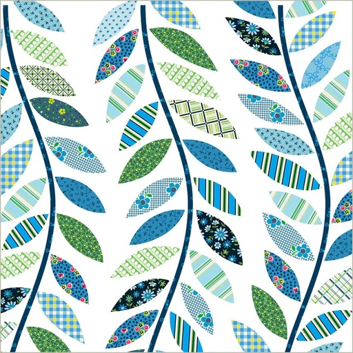 [54464D-2] Pretty Things by Denyse Schmidt - Leafy Vine Cheater in Blue