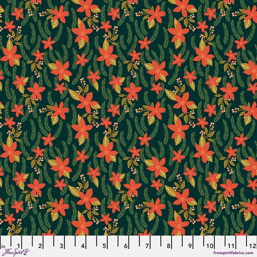 [PWMC113.XSPRUCE] Christmas Pets by Mia Charro - Christmas Poinsettias in Spruce