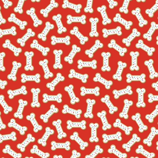 [B-4770-88] Winter Waggers by Devon Design Co - Dog Bone Cookies in Red