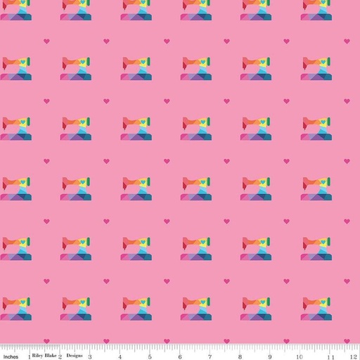 [C13422-HOTPINK] Make by Kristy Lea - Geo Sewing Machine in Hot Pink
