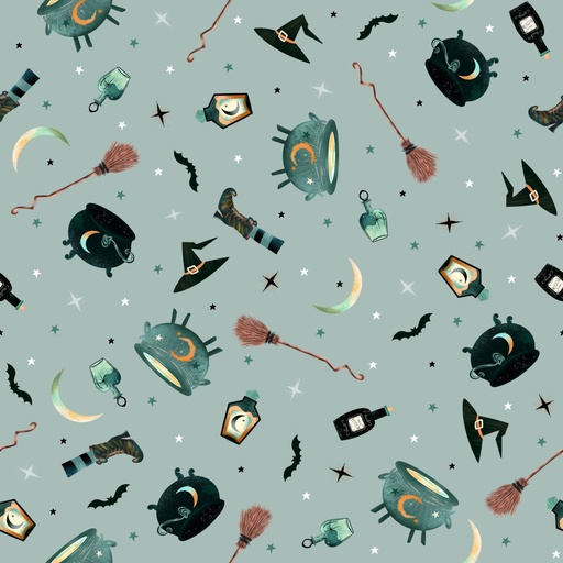 [4859-11] Witchy Wicked by Rose Halsey - Witchy Goods in Dusty Blue