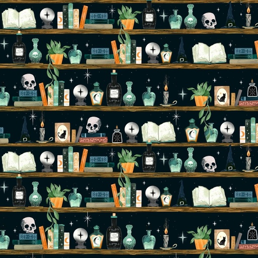 [4861-99] Witchy Wicked by Rose Halsey - Bookshelf in Black