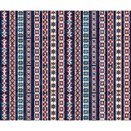[32044-X] All American Snowman by Morris Creative Group - All American Border Stripe in Multi