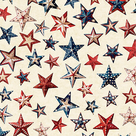 [32046-E] All American Snowman by Morris Creative Group - Stars in Cream