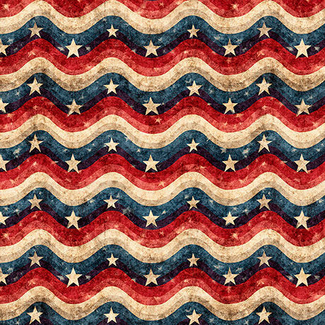 [32047-X] All American Snowman by Morris Creative Group - All American Wavy Stripe in Multi
