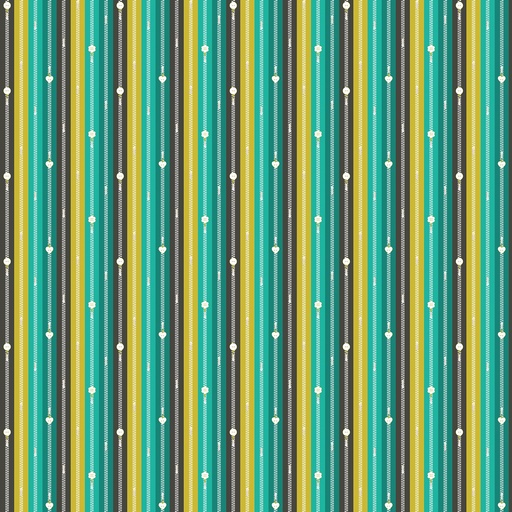 [91267-64] Bits & Bobs by Sarah Hearts - Zippers in Teal