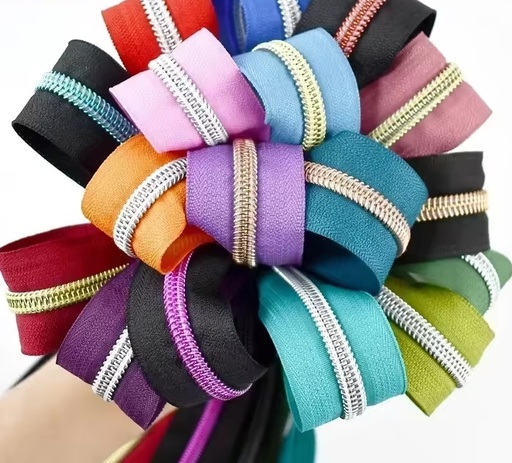 Zipper by the Yard Solid w/ Silver Teeth - 2 Yards