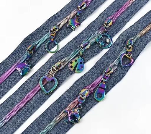 Zipper by the Yard Denim - 2 Yards, 2 Pulls