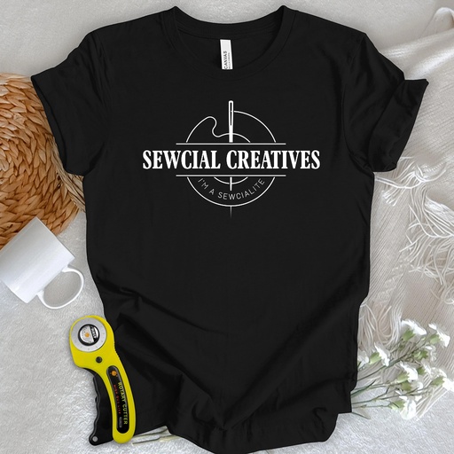 The I'm A Sewcialite T-Shirt - Black & White