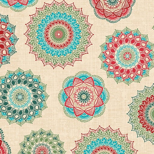 [16793-99] Winter Haven by Rachel Rossi Designs - Frosty Medalion in Multi