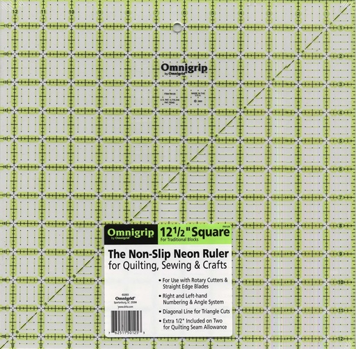 [RN125] Omnigrid Omnigrip Neon Ruler - 12.5" x 12.5"