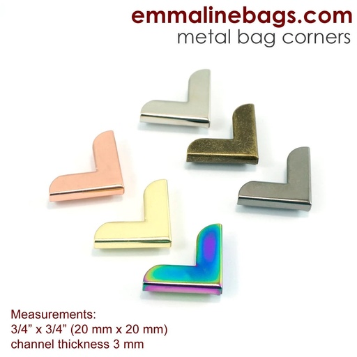 Metal Corners for Bags 3/4" x 3/4" 10 Pack