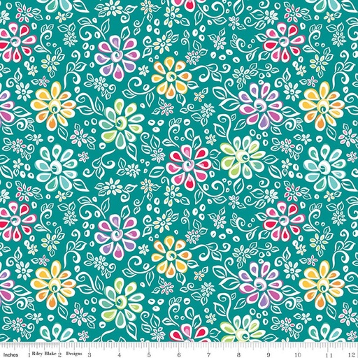 [C18010-TEAL] Chasing Rainbows by Leslie Ryan - Main in Teal