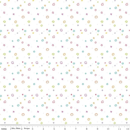 [C18016-WHITE] Chasing Rainbows by Leslie Ryan - Garden Sprinkles in White