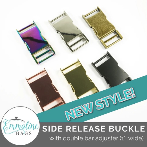 Side Release Buckle - With Double Bar Adjuster - 1"