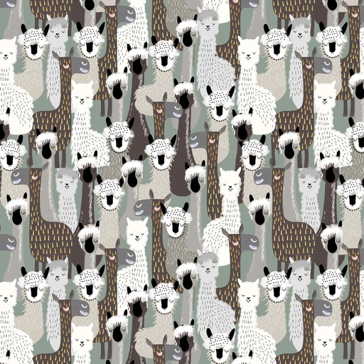 [4597-90] Highland Walk by Alison Woodside - Llamas in Gray