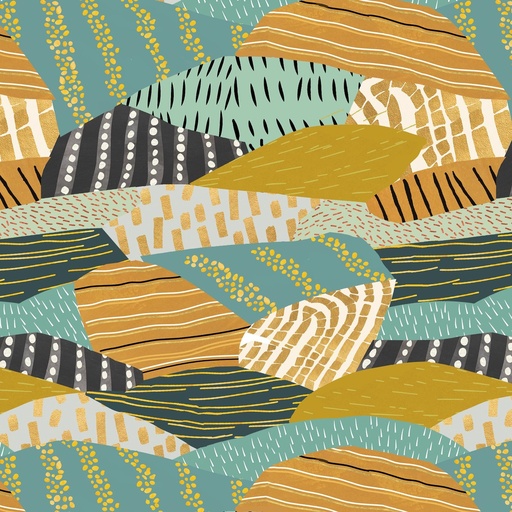 [4598-44] Highland Walk by Alison Woodside - Field Patchwork in Amber